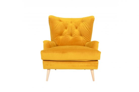 Fotel żółty plusz